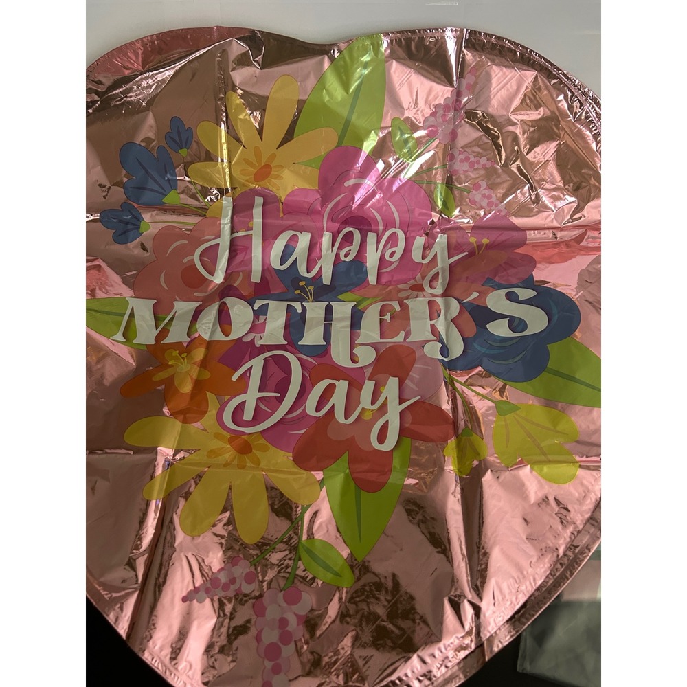 Mylar Balloon Mothers Day Floral Heart Pink Gold Foil Kaleidoscope 18 Inch x 5 - Picture 3 of 6